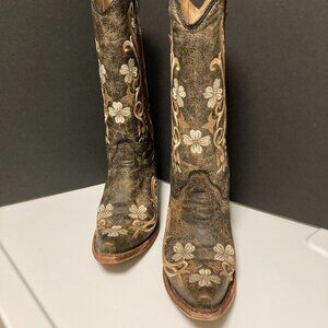 CIRCLE G EMBROIDED TALL WOMENS BOOT 7.5--L5175